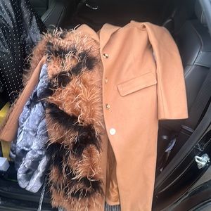 Nice winter coat with feathers